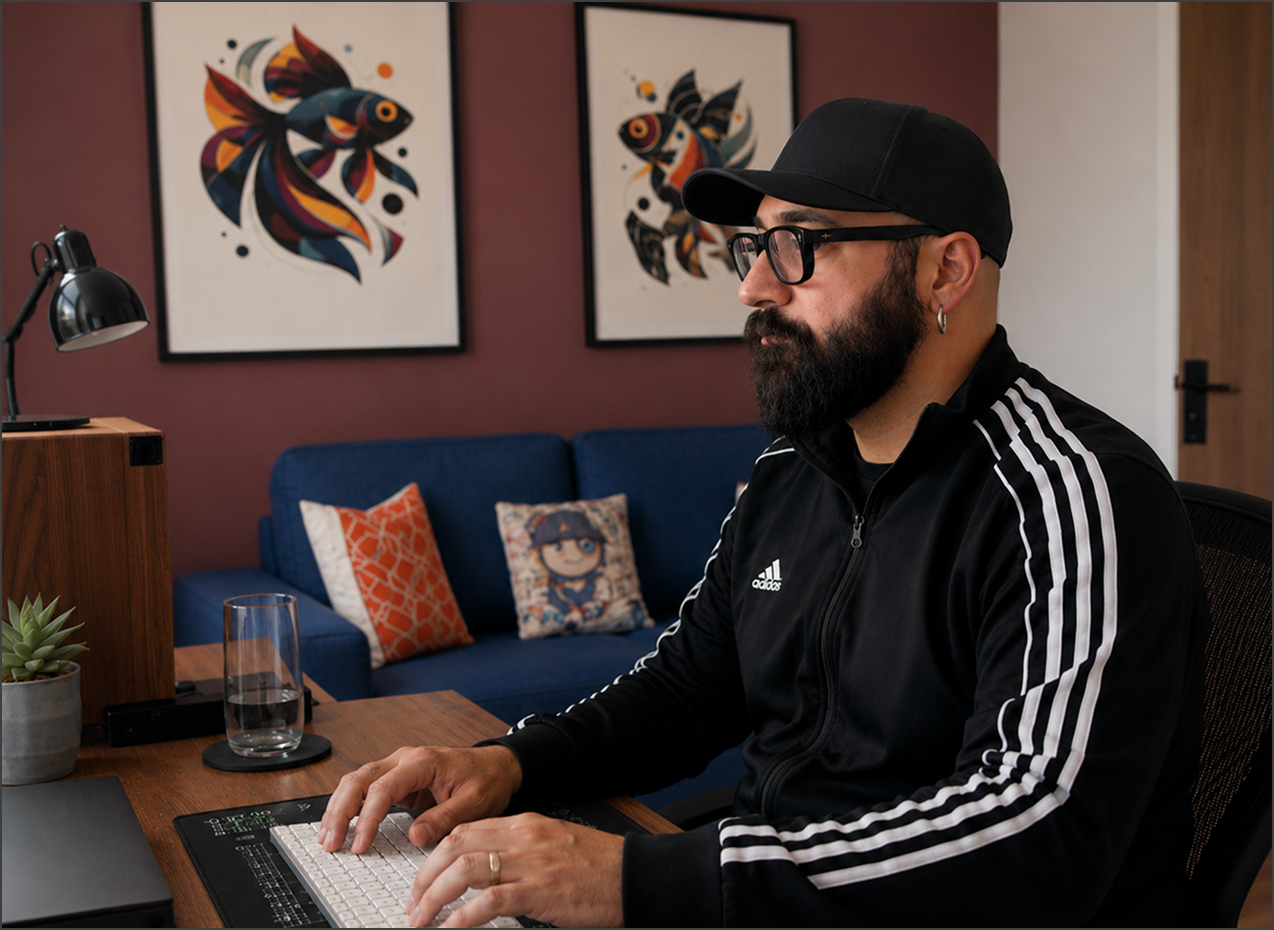 Dino Zoccheddu working at his desk